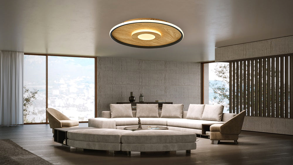 צמוד תקרה באסתיאן לד +שלט| עץ| CCT| Φ50