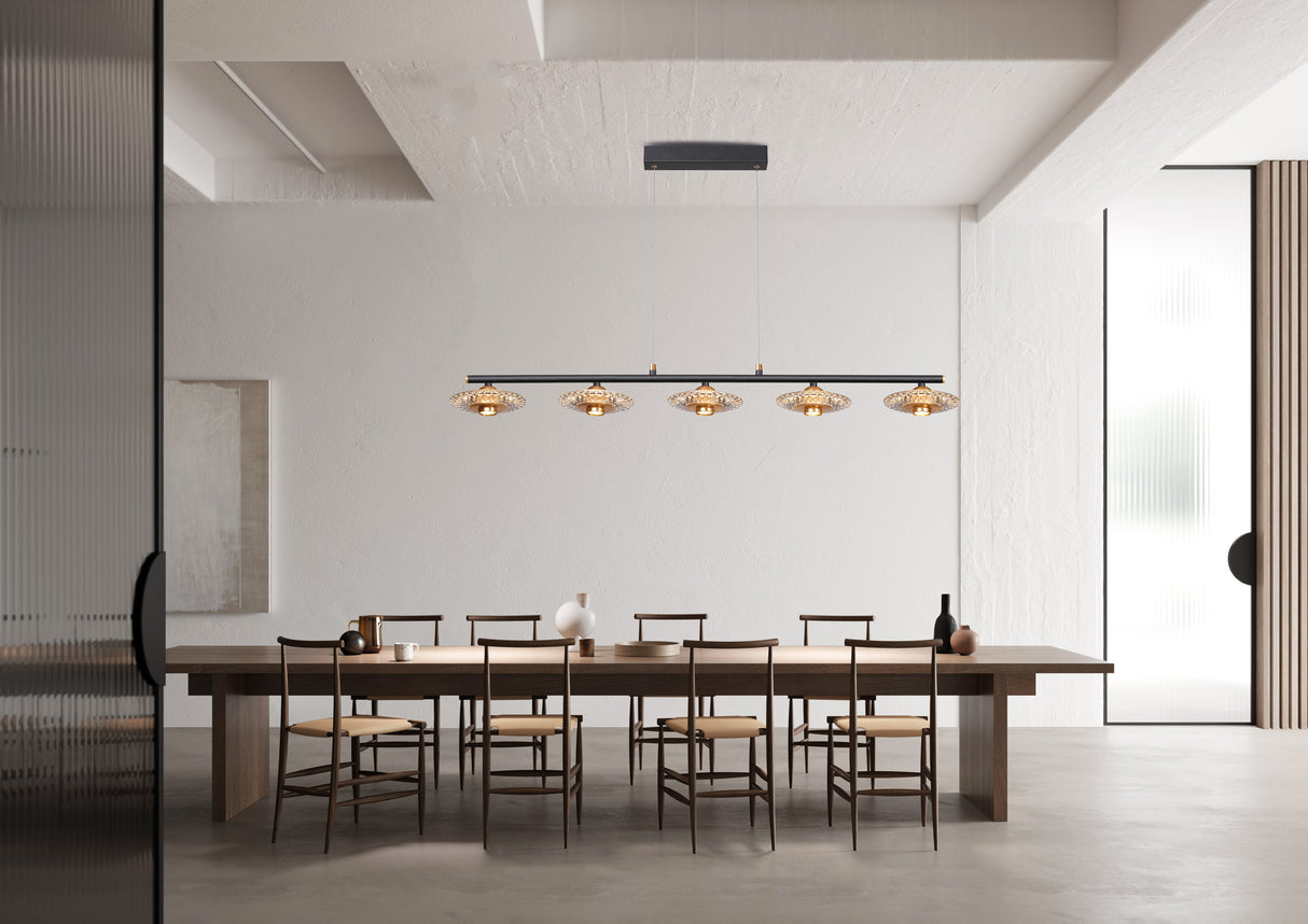 מנורת תלייה בריסל| חמישיה| זהב