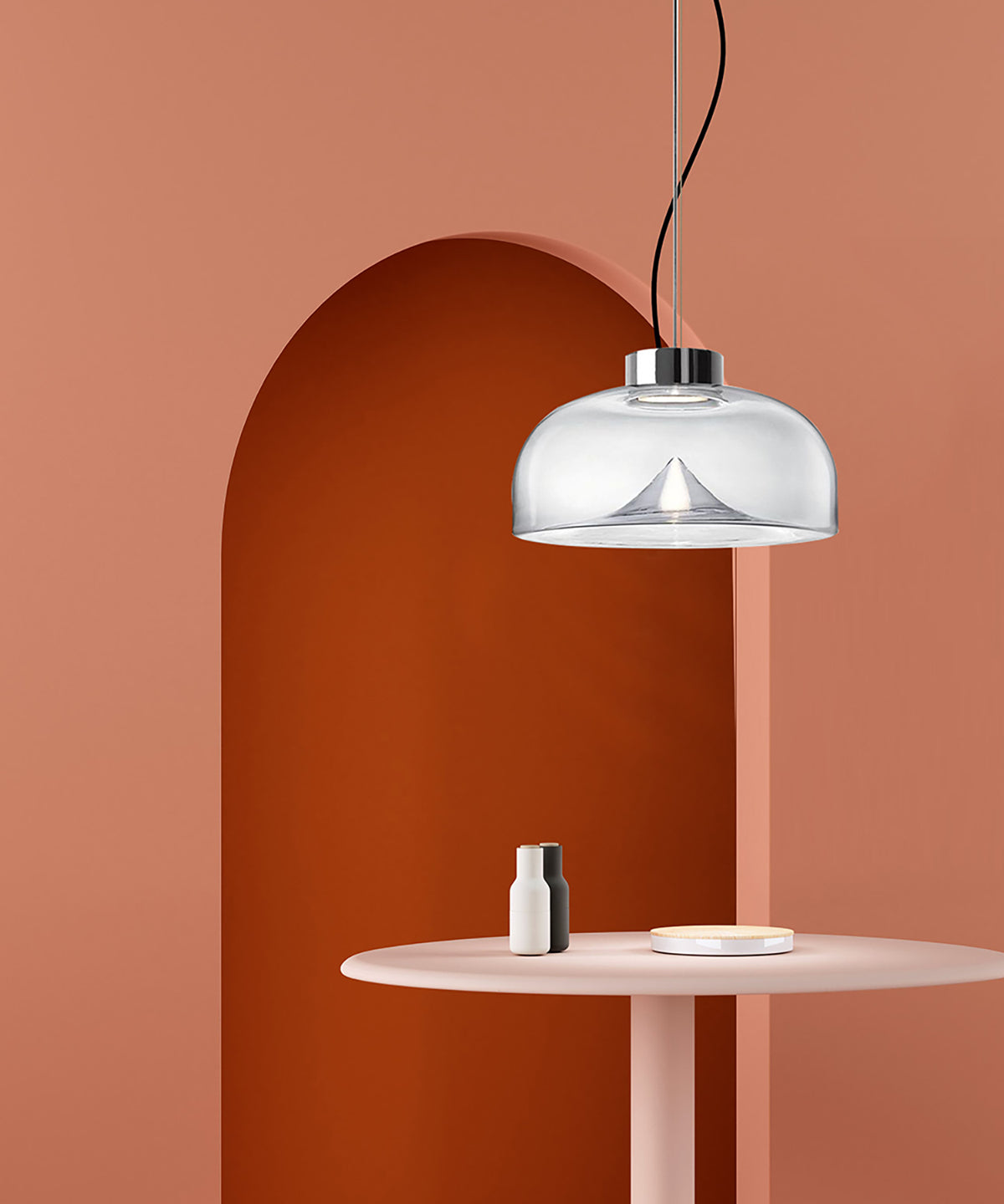 נורת תליה מודרני לילי 7W לד אור צהוב זכוכית שקוף