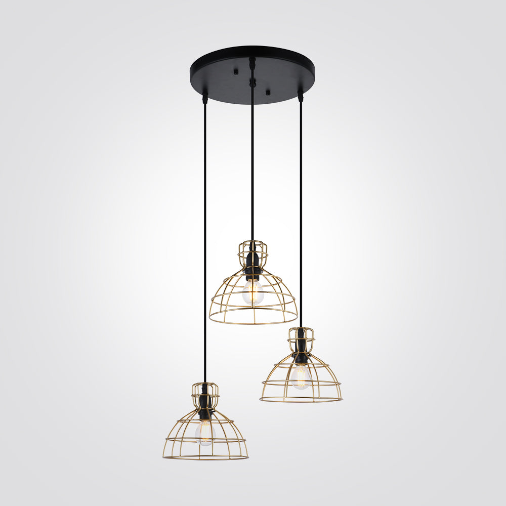 מנורת תליה רבקה שלישיה שחור וזהב