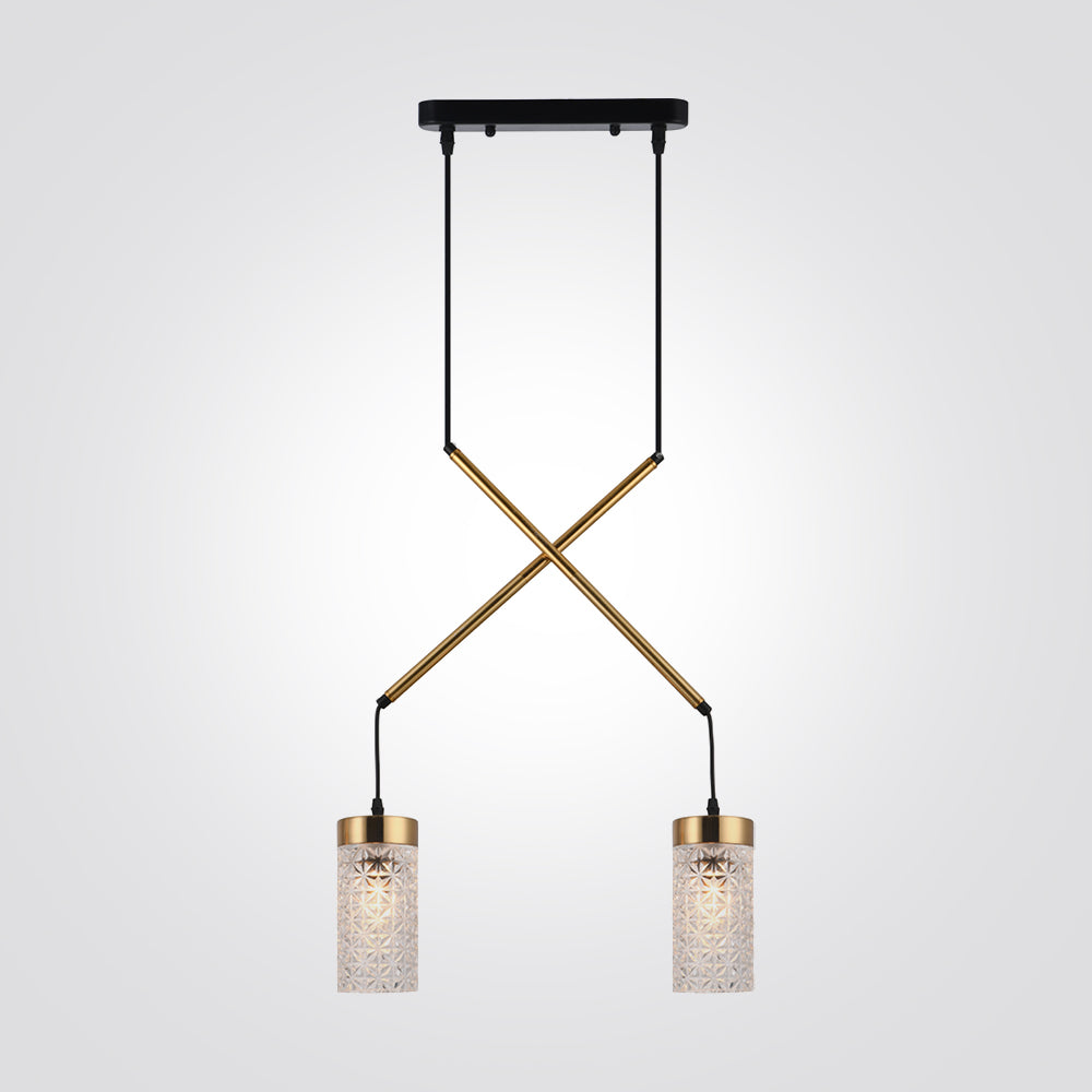 מנורת תליה ברכה זוגית שחור וזהב