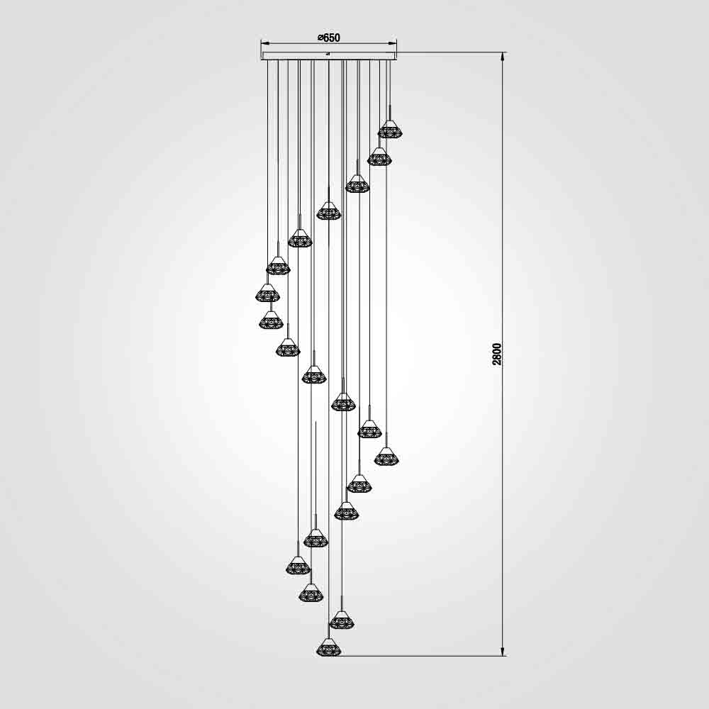 מנורת תליה לואיזה 20 יהלומי אקריל