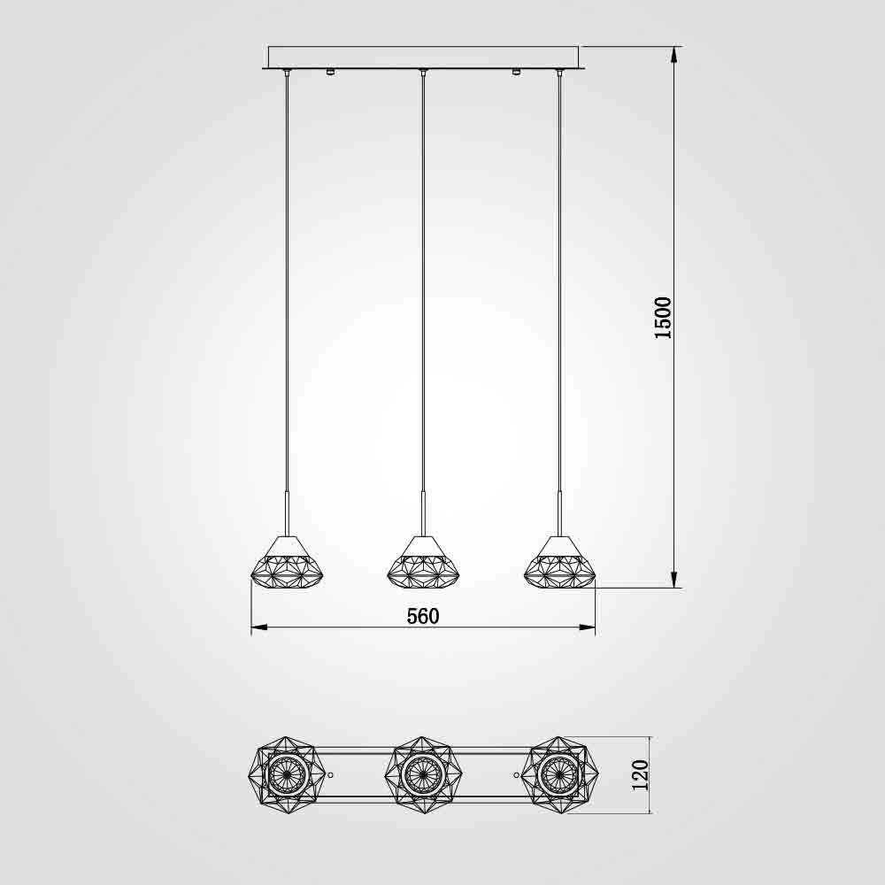 מנורת תליה לואיזה שלישיה