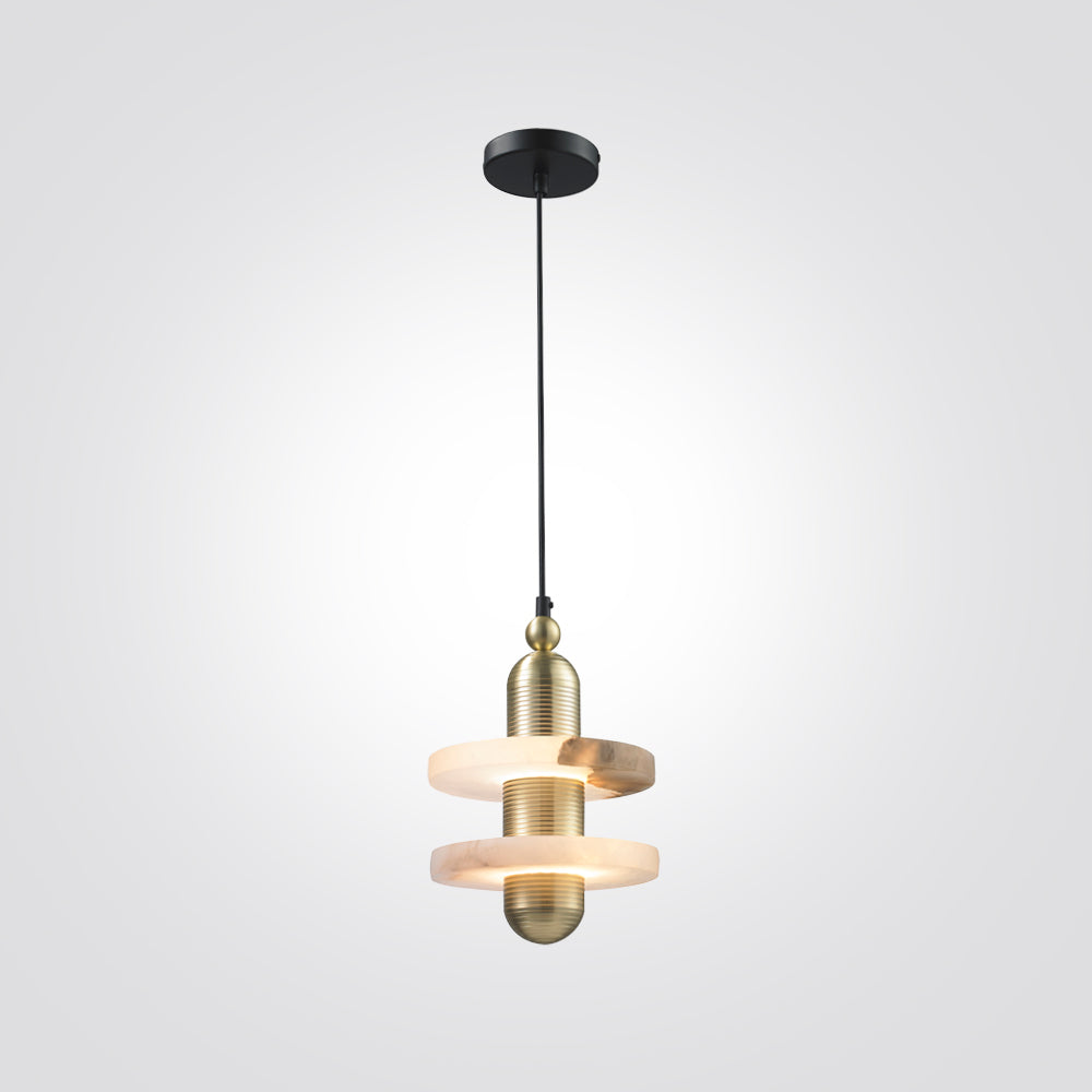 מנורת תלייה טויינס דיסק שיש זהב| שחור