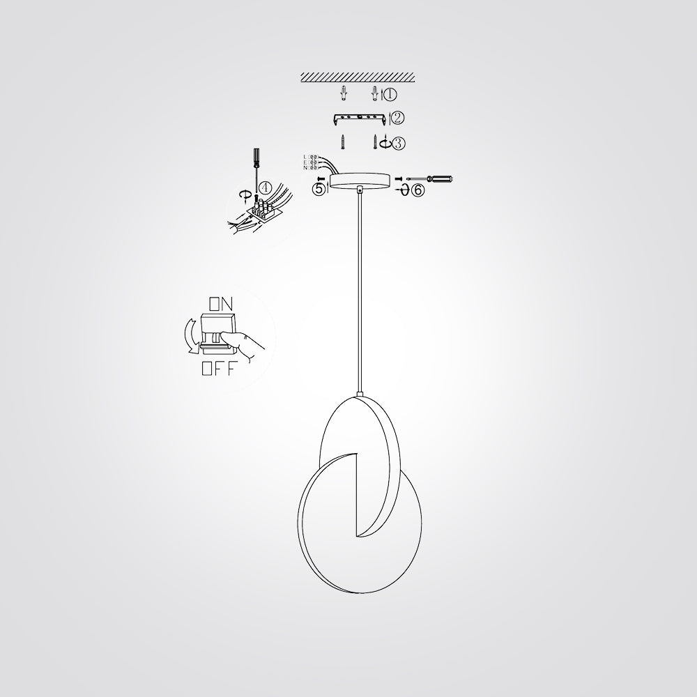 מנורת תליה ולנסיה לד צבע זהב|אפור מטאלי