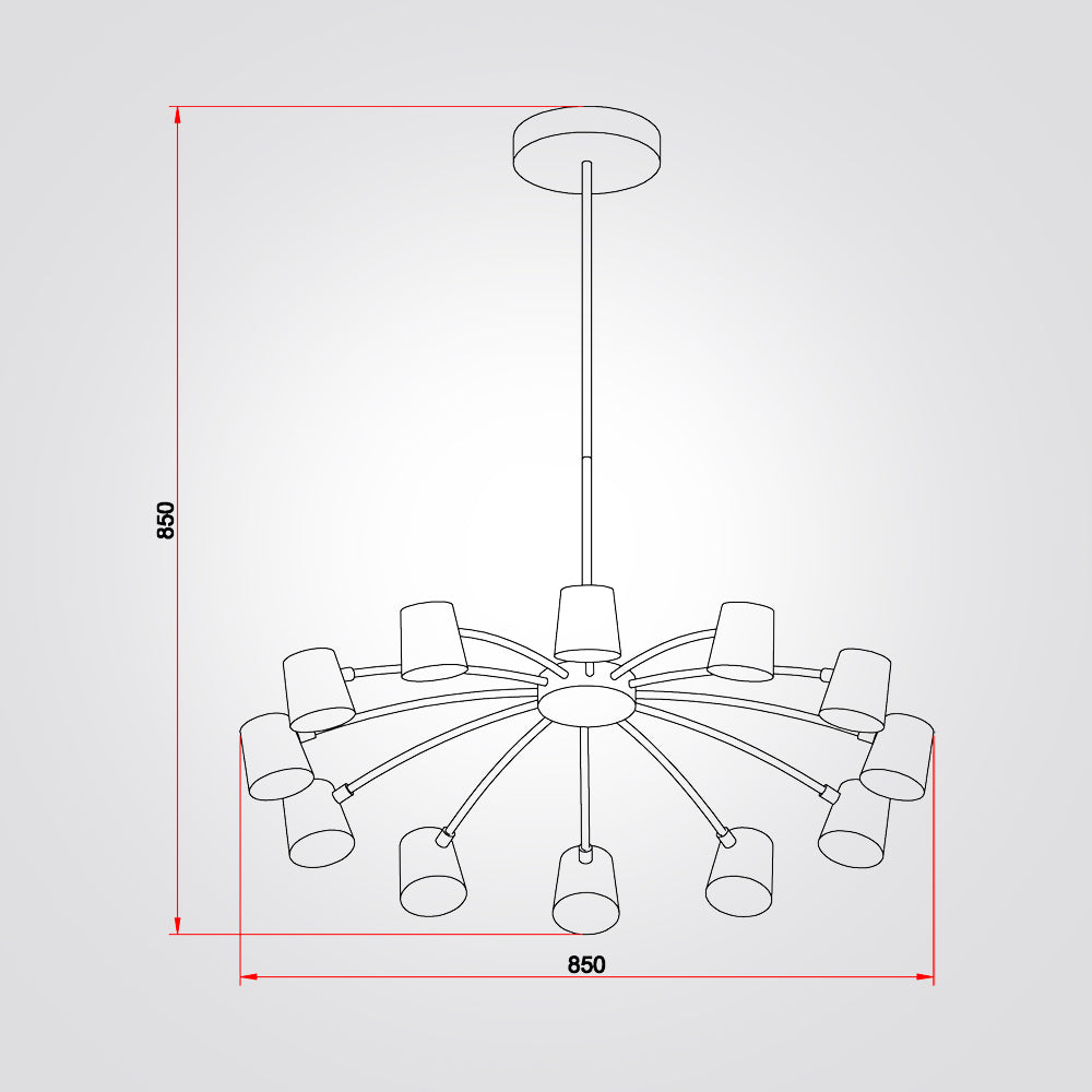 מנורת תליה פירנצה 12 זרועות לד