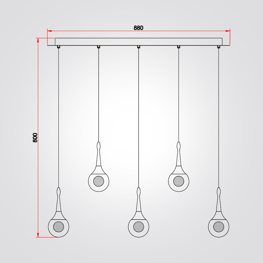 מנורת תליה ברגמו חמישיה לד