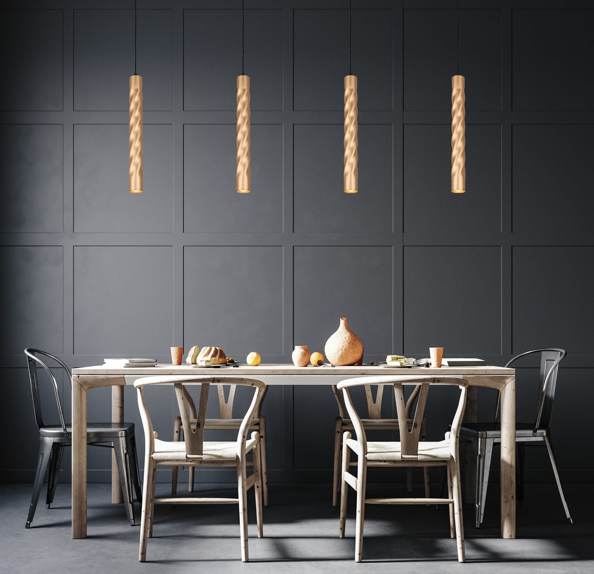 מנורת תליה צילינדר קארדין | GU10| רוז גולד