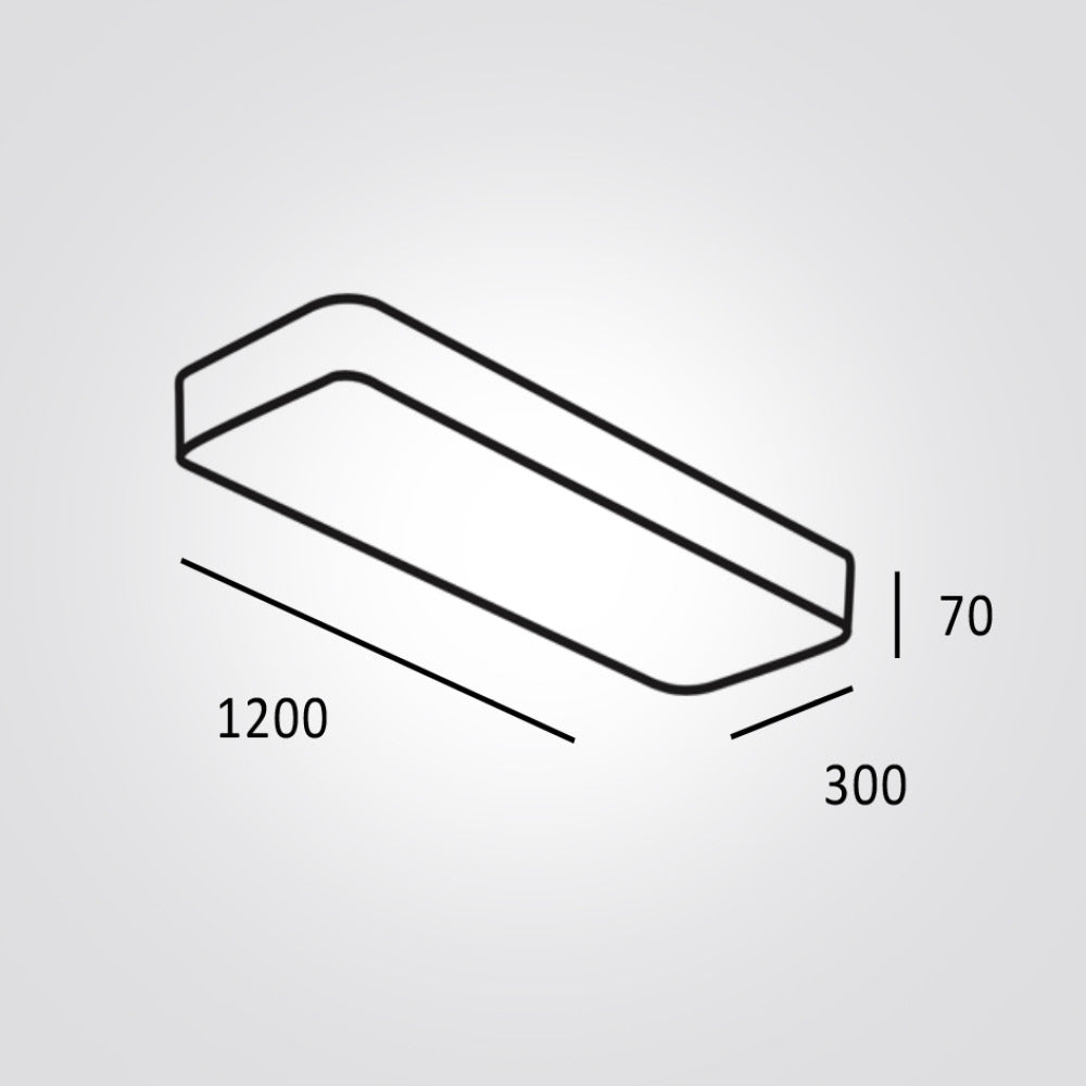 צמוד תקרה מלבני סול שחור| לבן