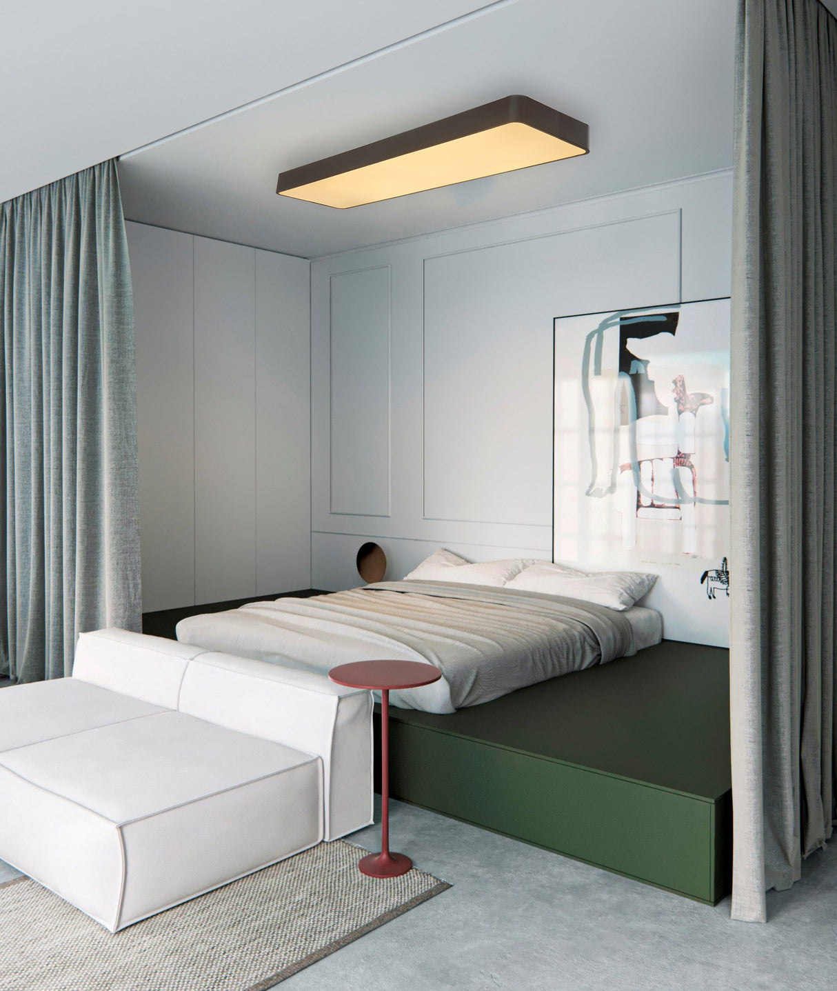 צמוד תקרה מלבני סול שחור| לבן