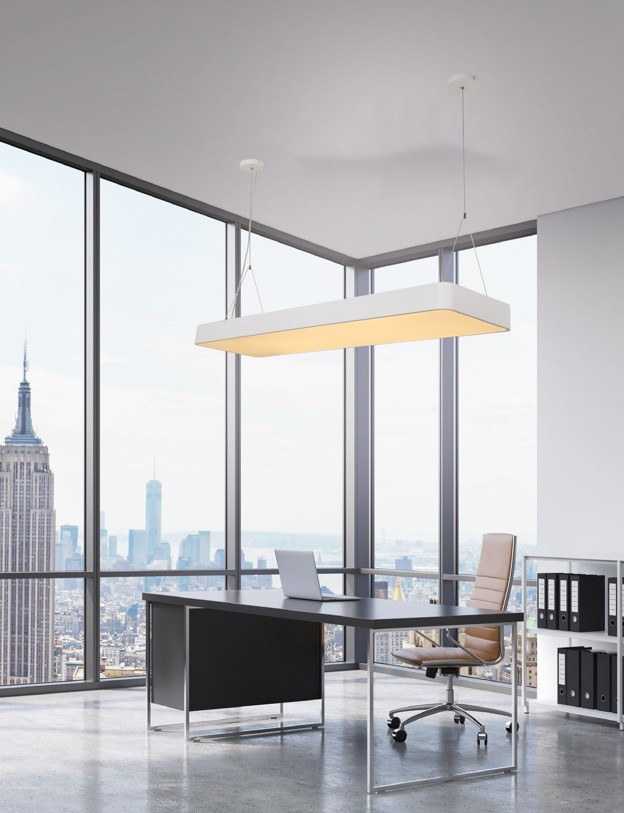 מנורת תלייה מלבנית סול שחור| לבן