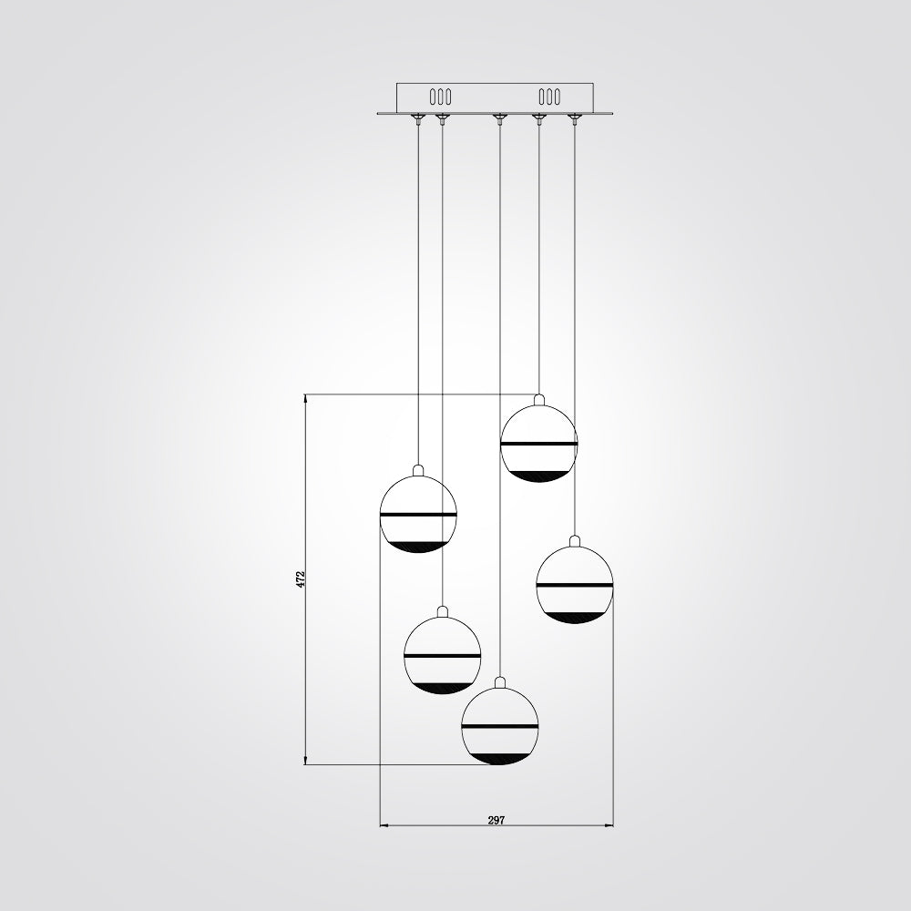 מנורת תלייה לאנטיס| חמישייה