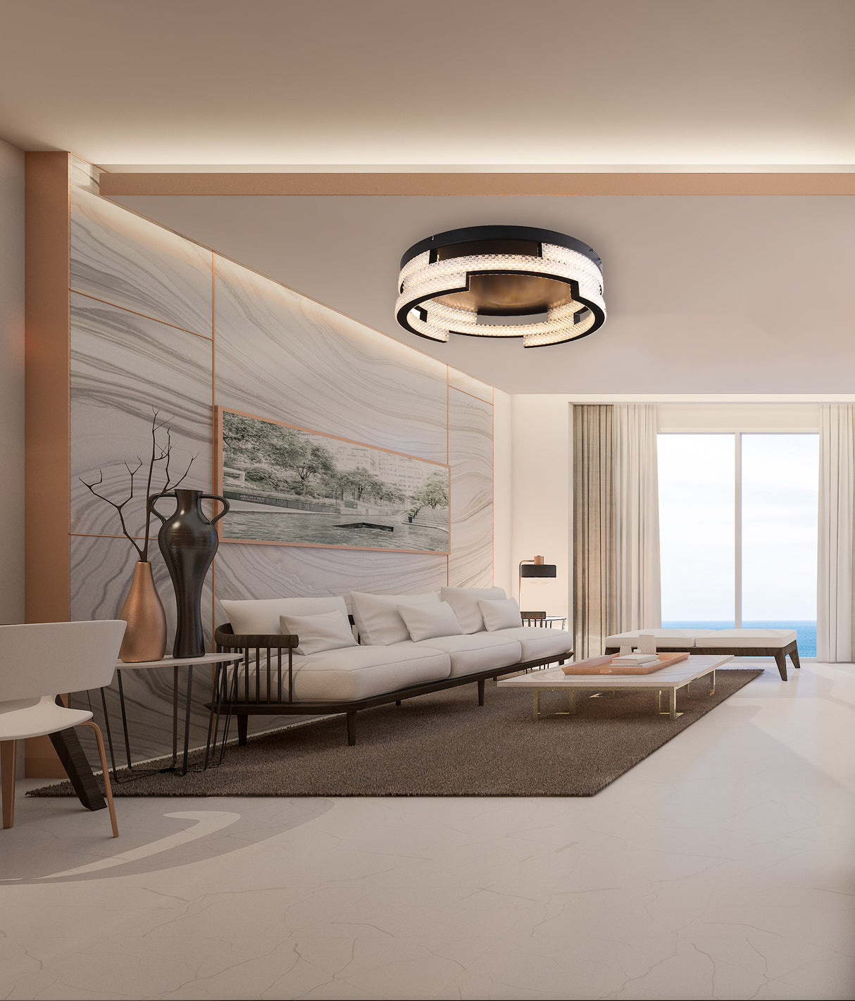 צמוד תקרה קריסטל ברקת דגם C