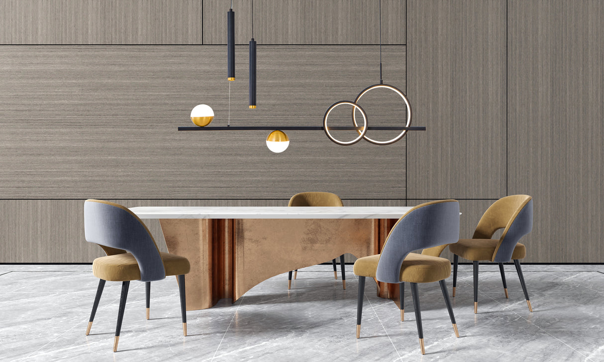 מנורת תלייה מלאבו שחור שילוב פליז דגם B