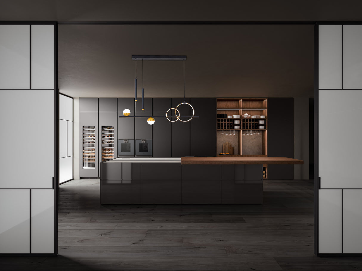 מנורת תלייה מלאבו שחור שילוב פליז דגם B