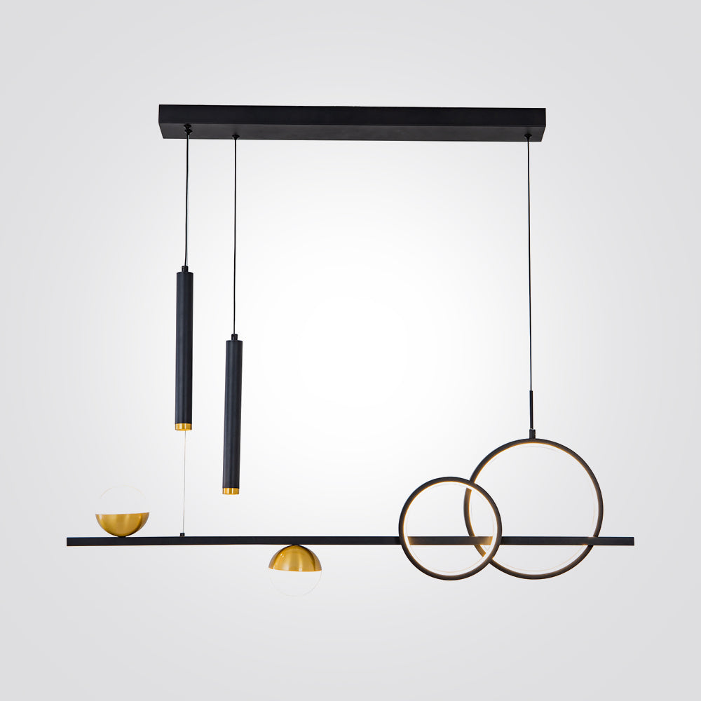 מנורת תלייה מלאבו שחור שילוב פליז דגם B