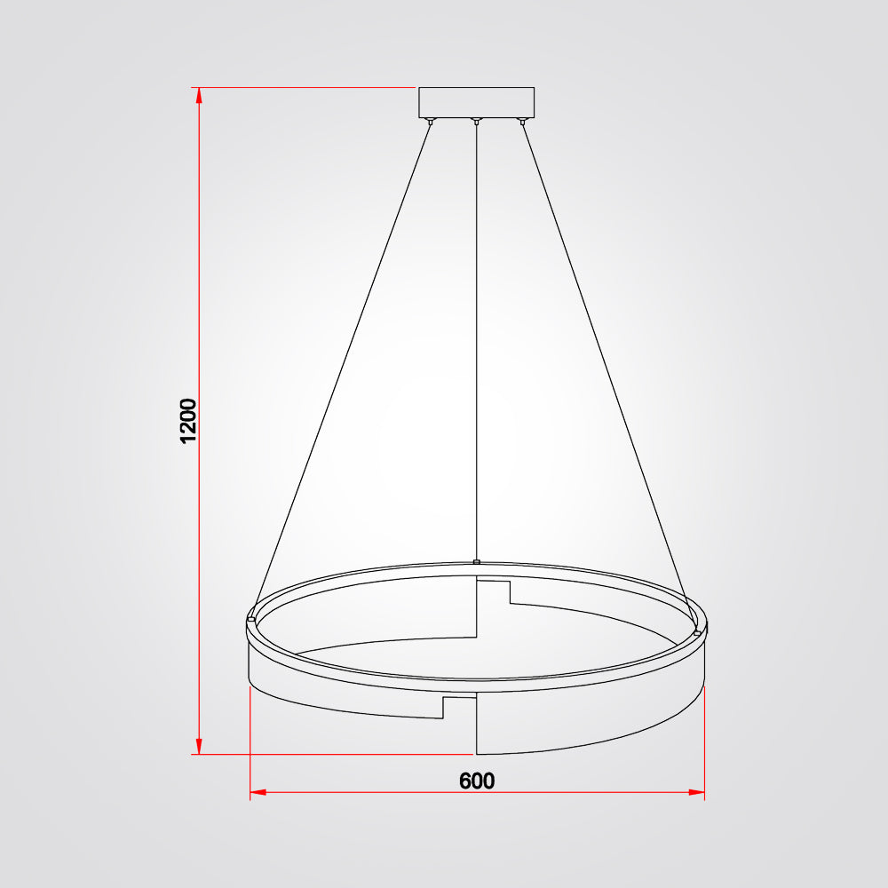 מנורת תלייה רינג רומא זהב Φ60