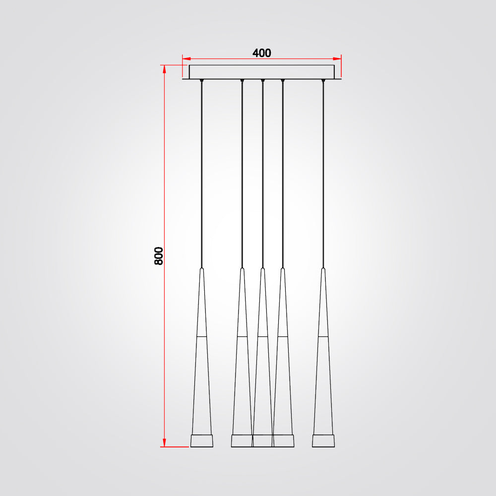 מנורת תליה גוניור| חמישיה בסיס עגול