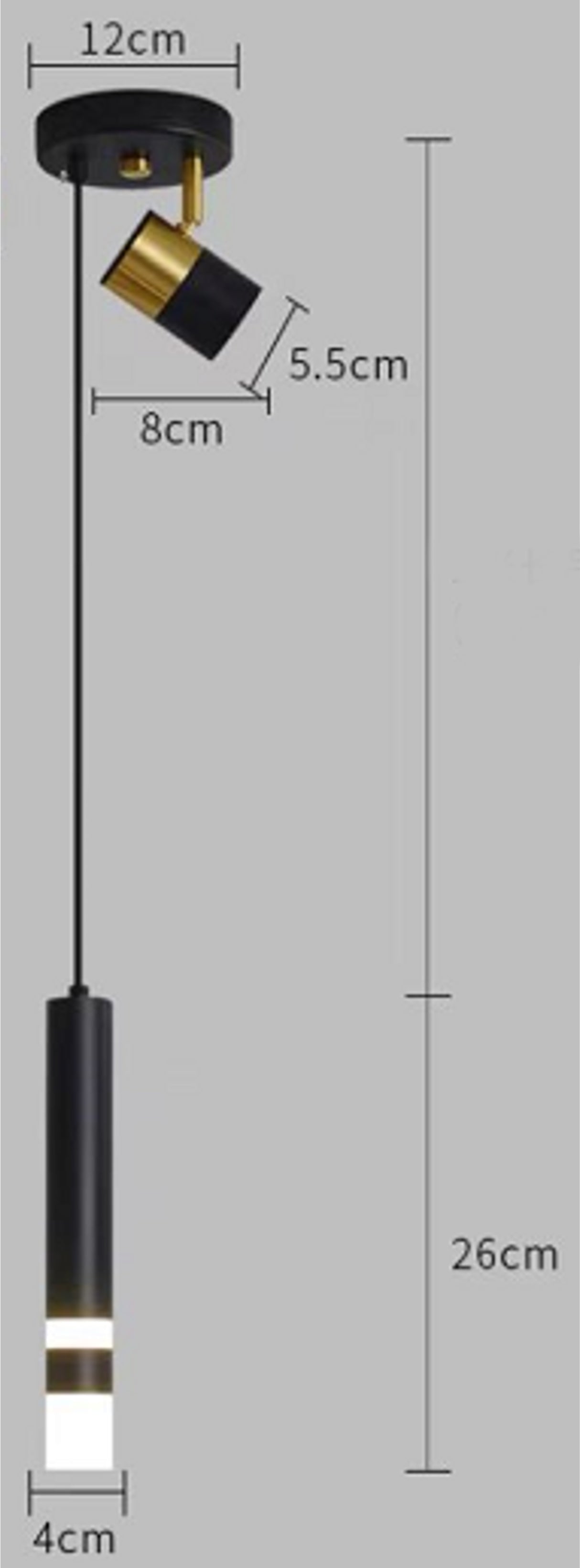 מנורת תלייה זאפירה + ספוט מתכוונן דגם| B