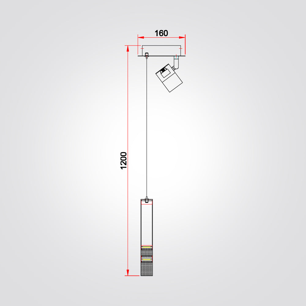 מנורת תלייה זאפירה + ספוט מתכוונן דגם| B