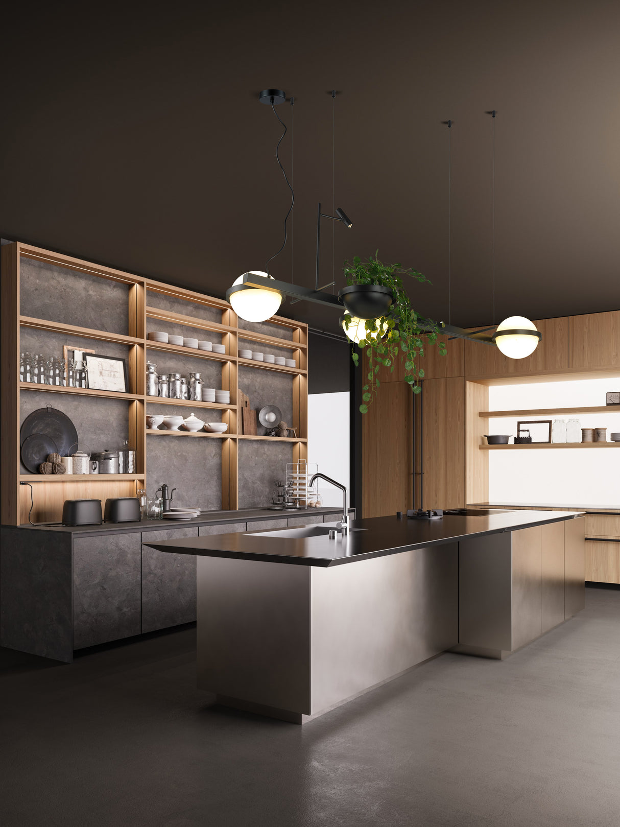 מנורת תליה גוליה+אדנית לצמחי נוי