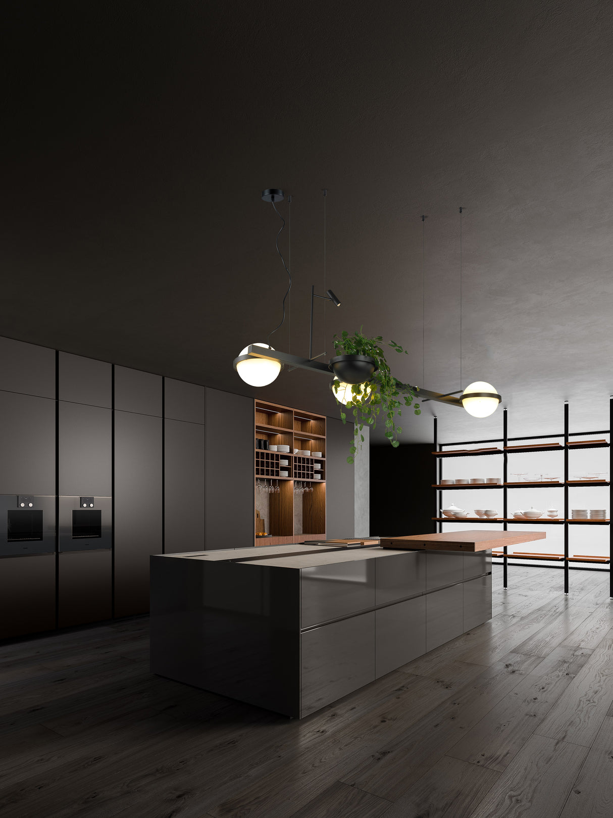 מנורת תליה גוליה+אדנית לצמחי נוי