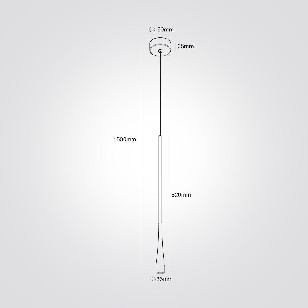 מנורת תלייה צילינדר שאטל ארוך 6W שחור| לבן