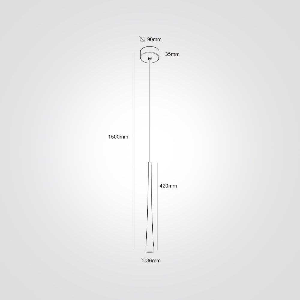 מנורת תלייה צילינדר שאטל קצר 6W שחור| לבן
