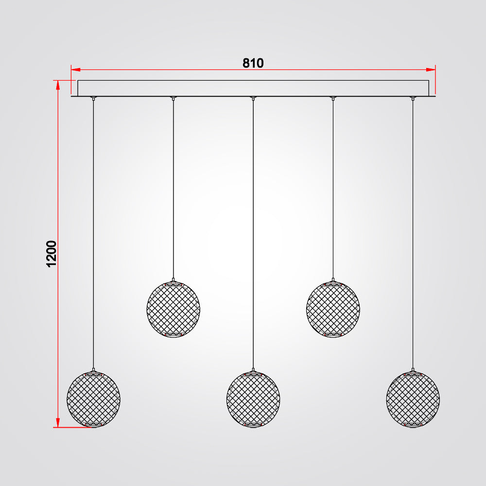 מנורת תלייה דורנגו לד חמישיה| בסיס מלביני