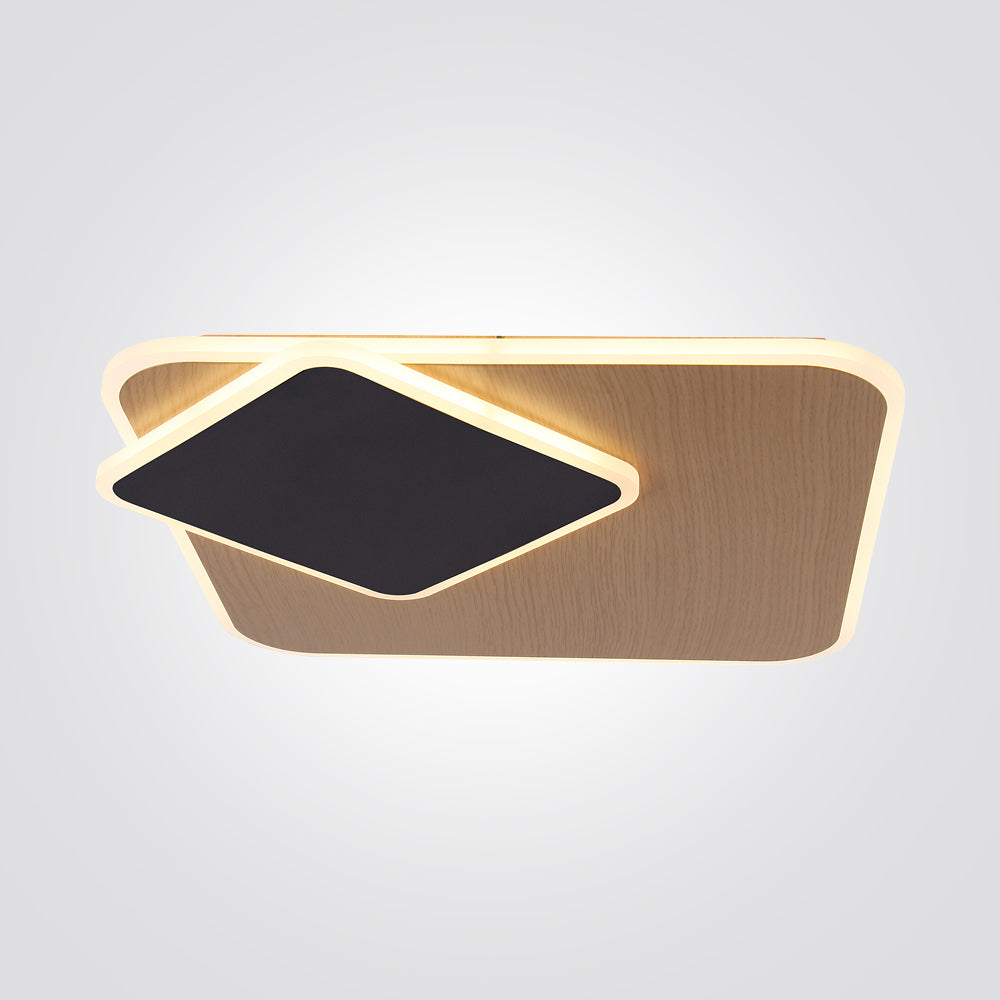 צמוד תקרה לגנזה שחור+ עץ| דגם B