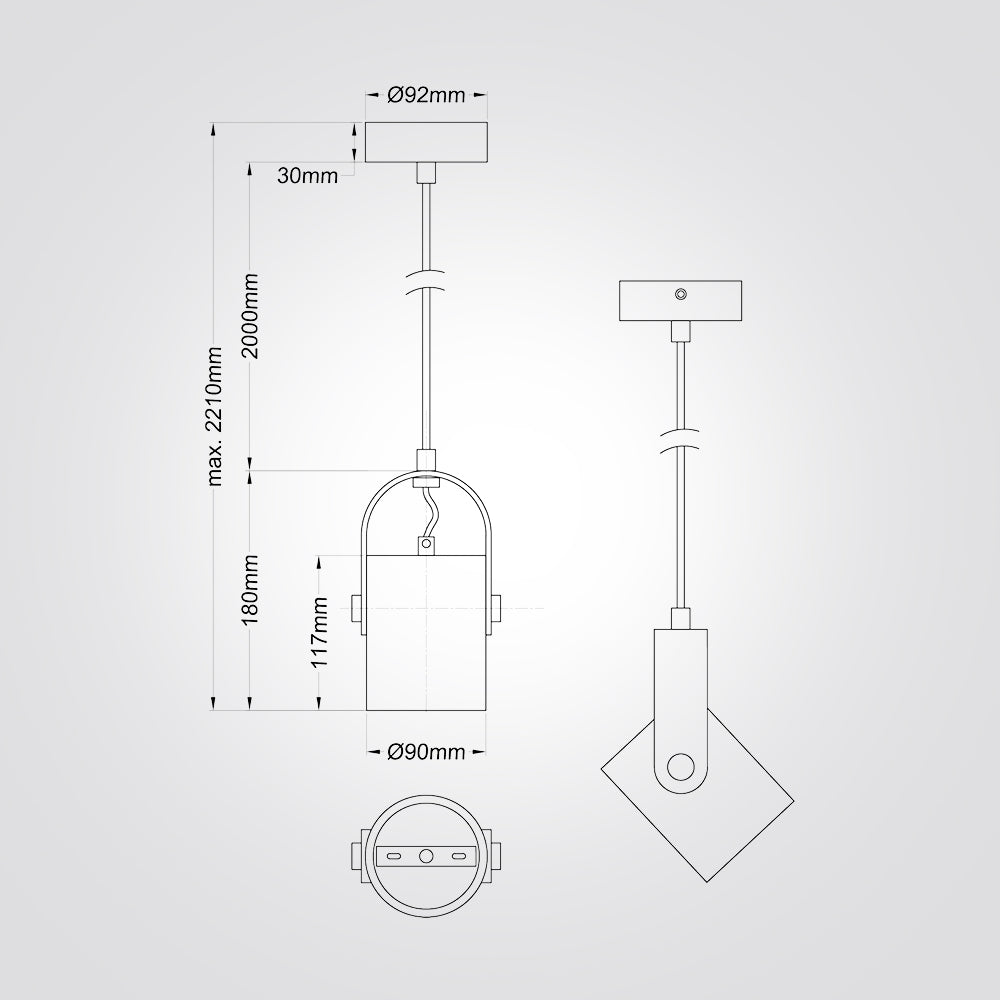 מנורת תלייה ספוט מתכוונן אלון|עץ |GU10