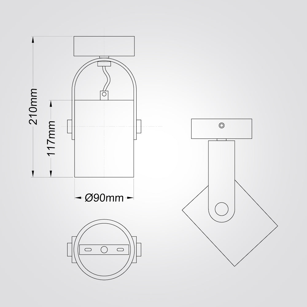 מנורת קיר | תקרה ספוט מתכוונן אלון|עץ |GU10