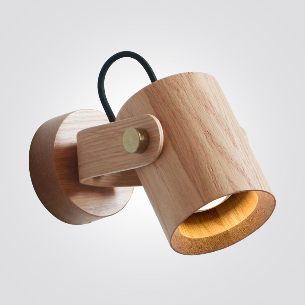 מנורת קיר | תקרה ספוט מתכוונן אלון|עץ |GU10