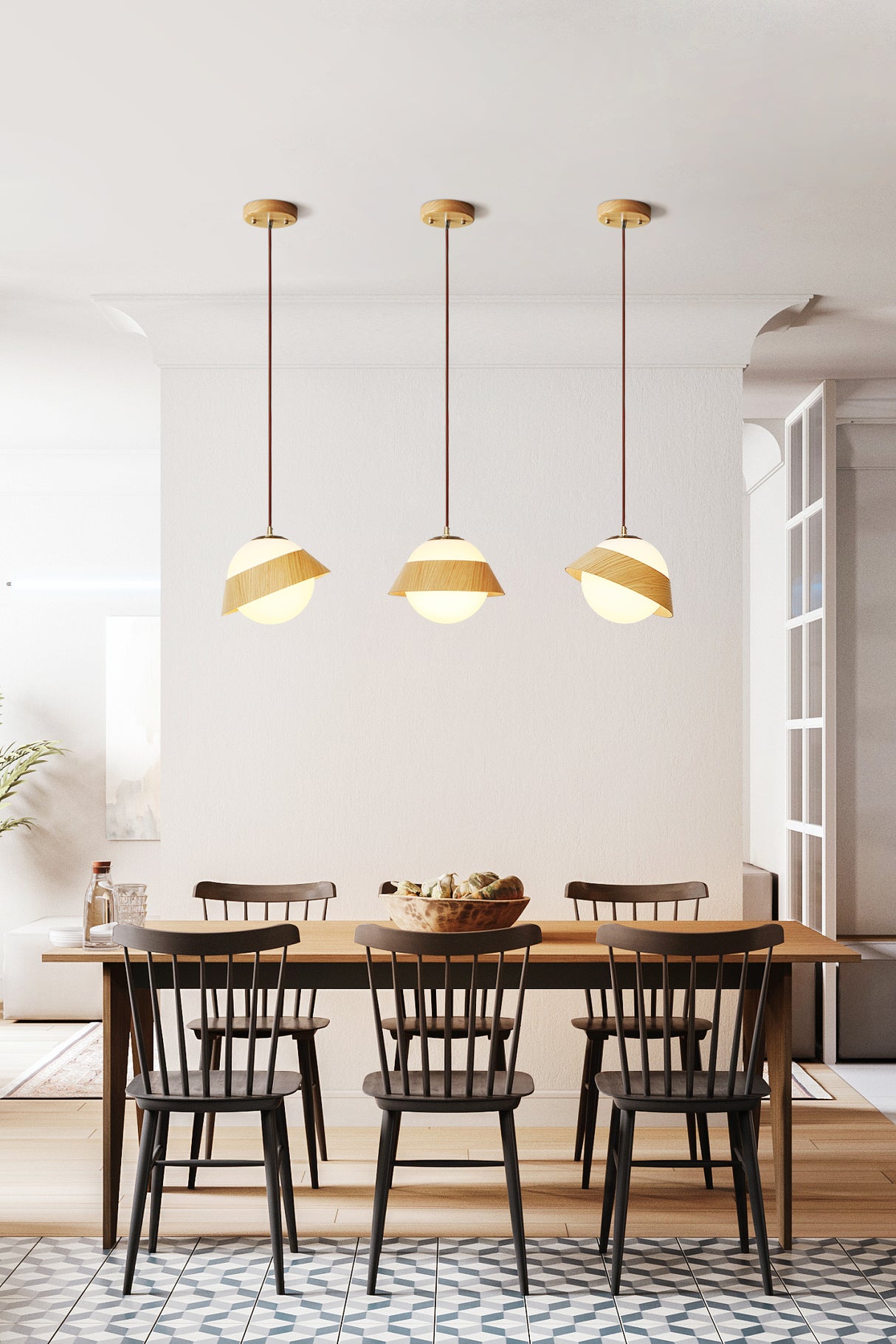 מנורת תלייה סאמי דגם A| עץ