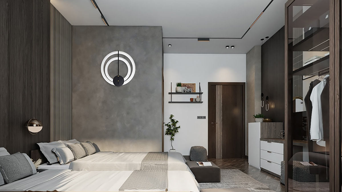 צמוד תקרה פלורוסנט לד| 20W+28W| שחור| פליז| לבן