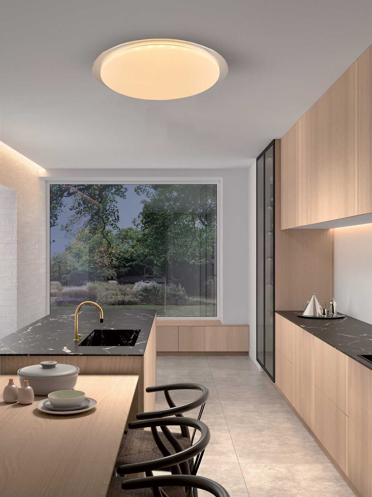 צמוד תקרה סילינה לד CCT+ שלט Φ60| 32W| לבן