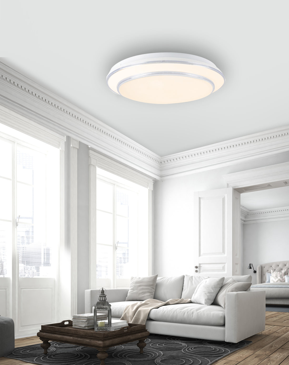 צמוד תקרה מרין לד CCT+ שלט Φ40| Φ50| לבן