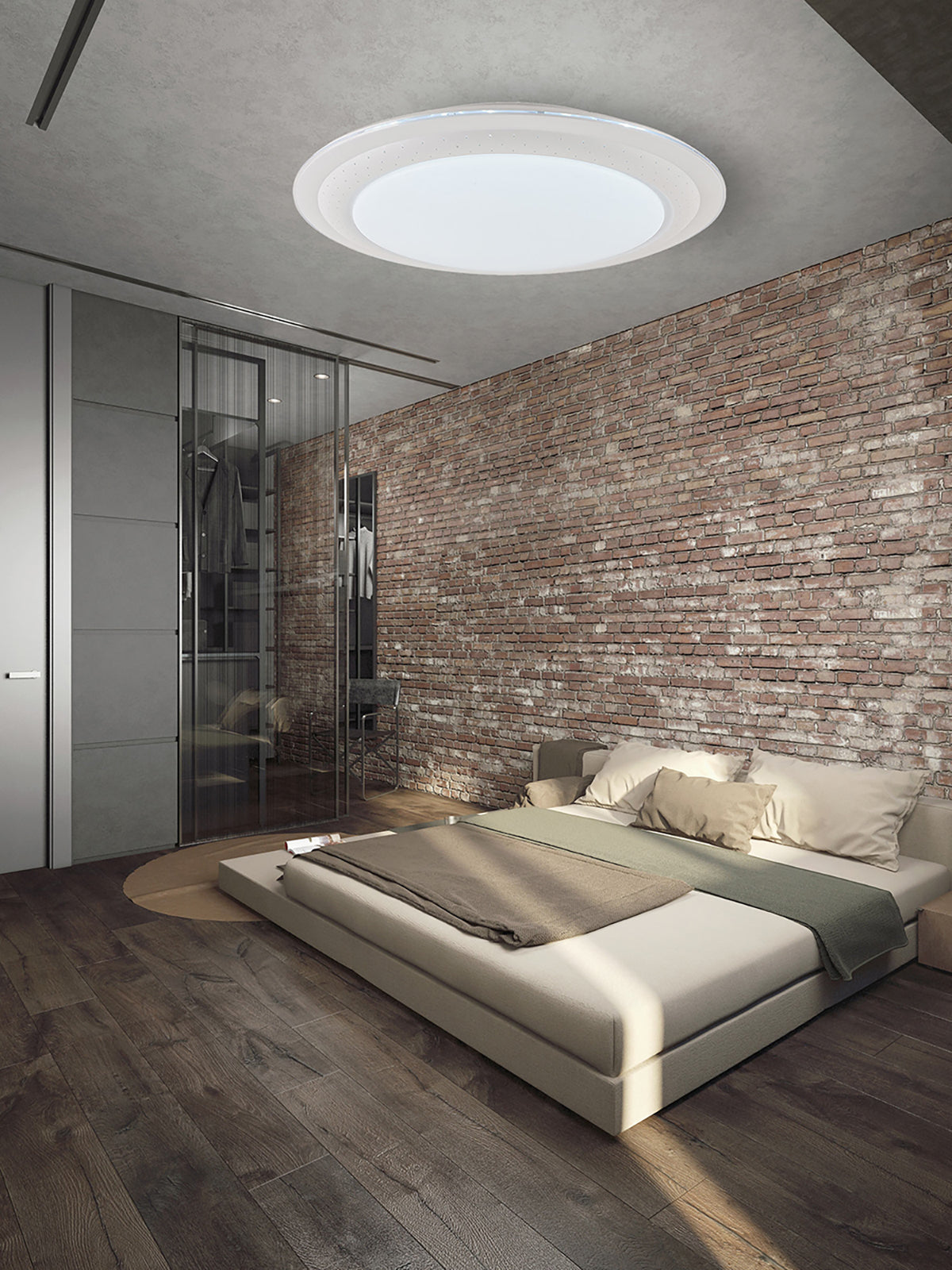 צמוד תקרה אלונה לד CCT+ שלט Φ48| לבן