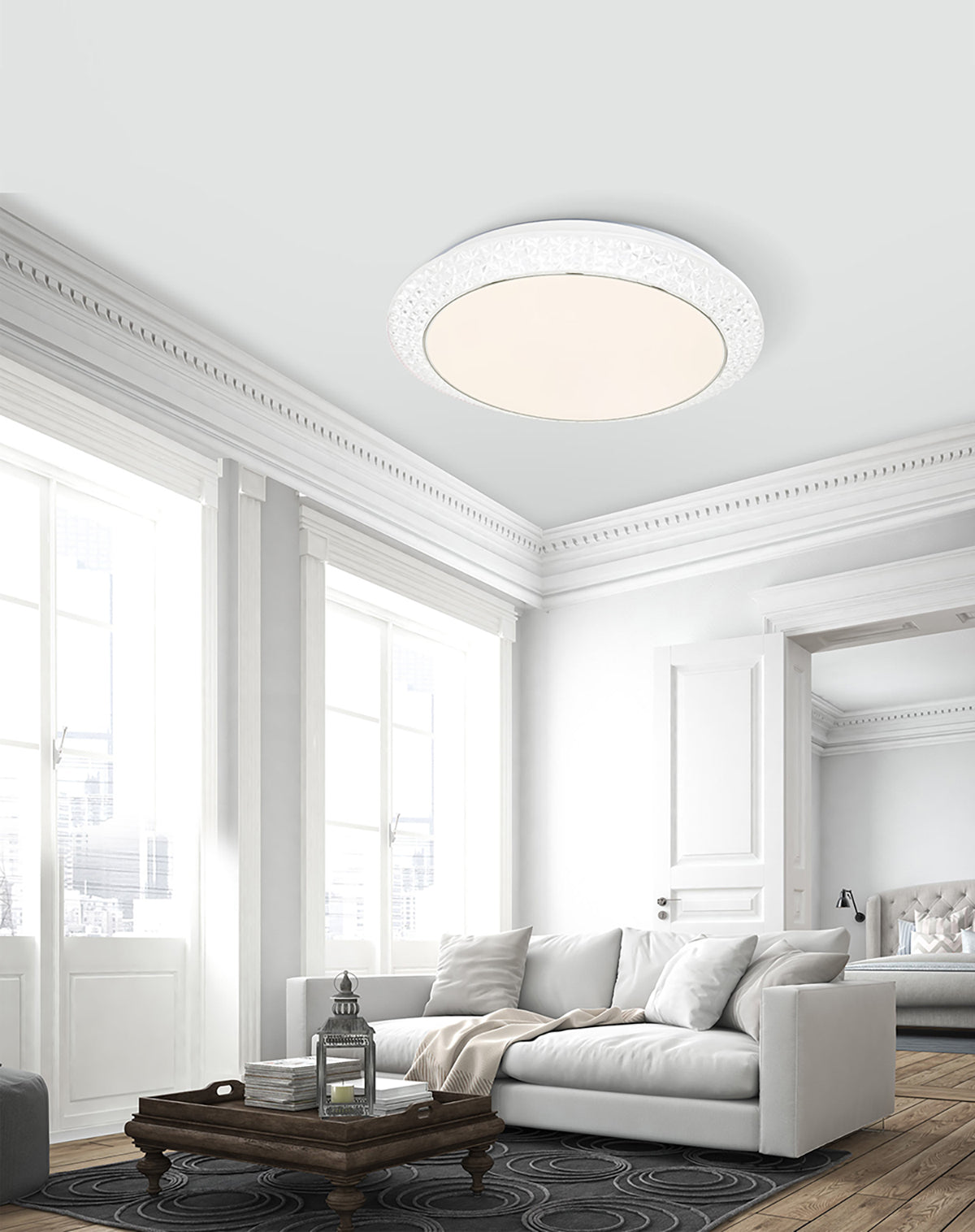 צמוד תקרה נור לד CCT+ שלט Φ41| Φ51| לבן