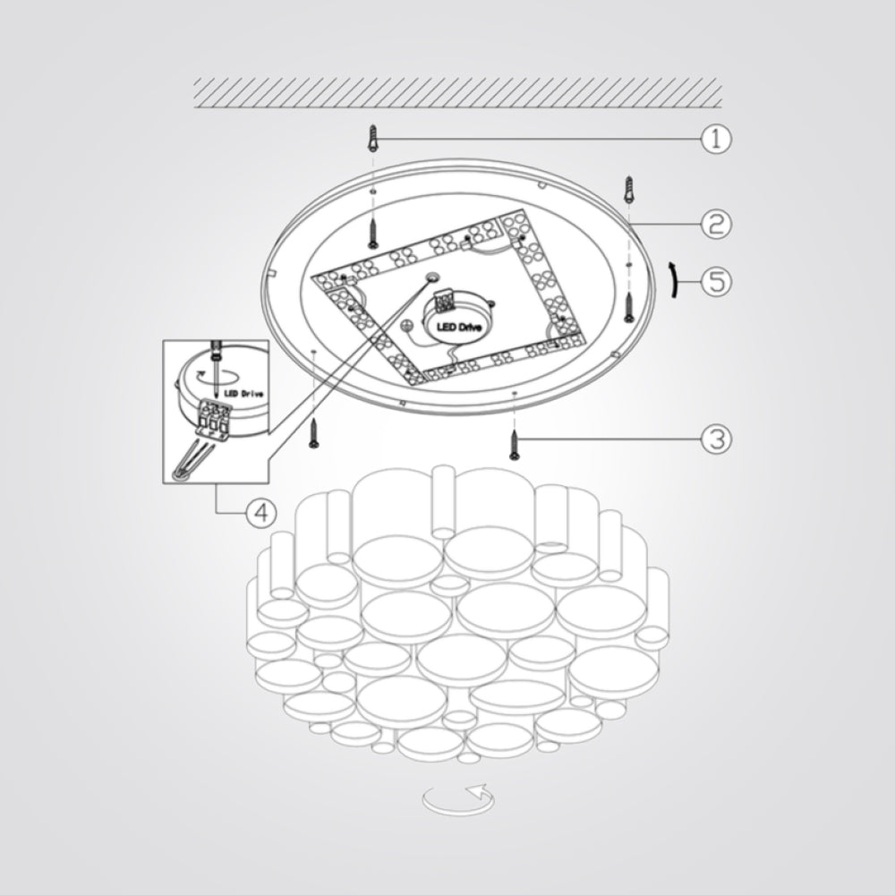 צמוד תקרה ויויאן לד CCT+ שלט Φ50| כרום