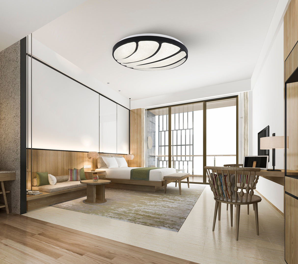 צמוד תקרה אסיל לד CCT+ שלט Φ40| Φ50| שחור