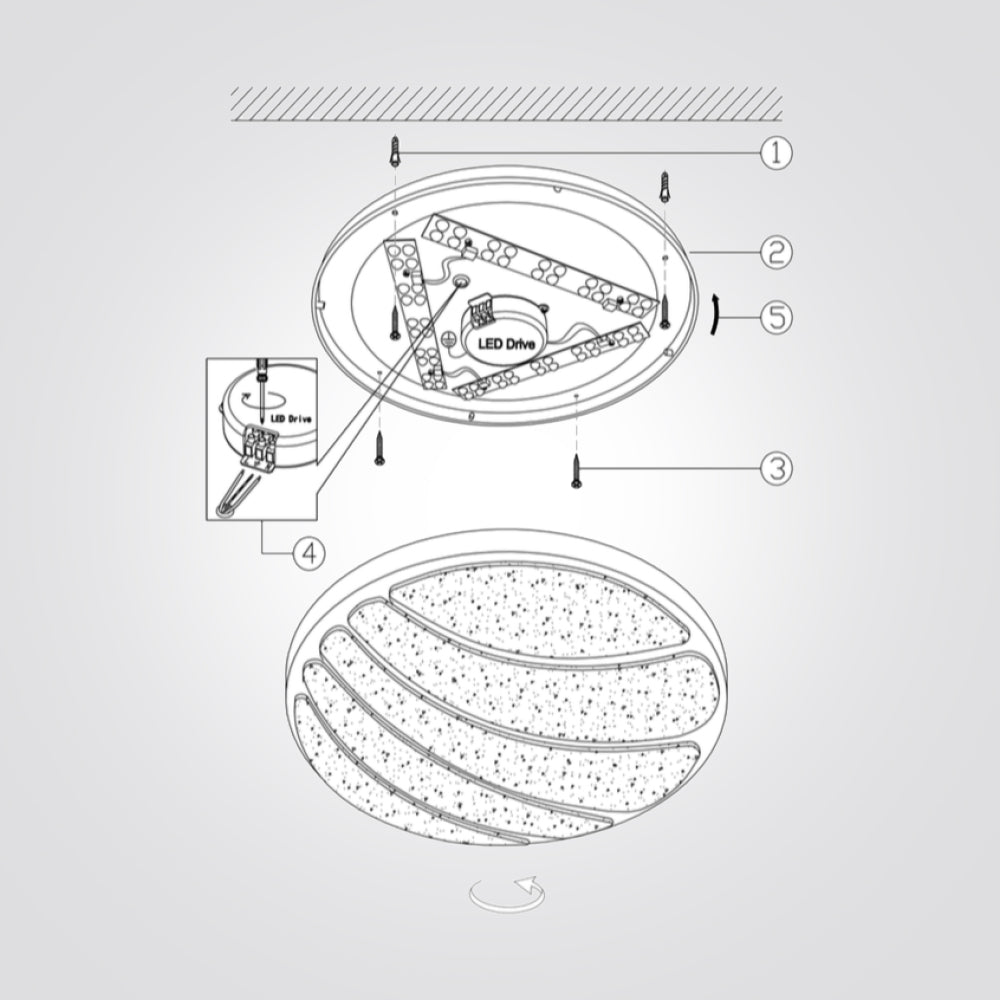 צמוד תקרה אסיל לד CCT+ שלט Φ40| Φ50| שחור