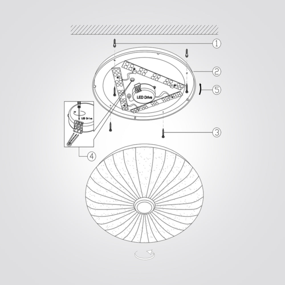 צמוד תקרה לוקא לד CCT+ שלט Φ40| Φ50| לבן