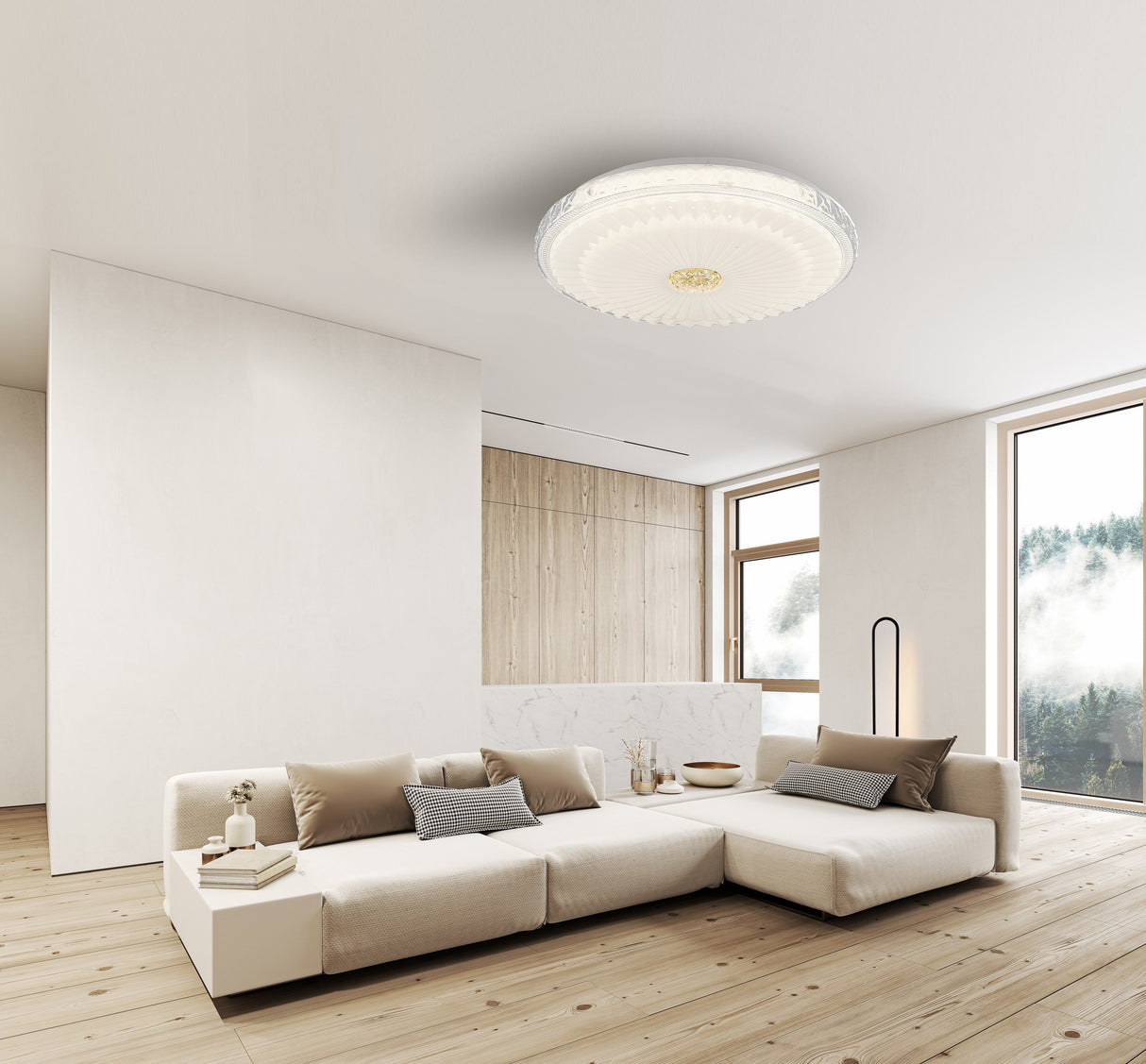 צמוד תקרה תילה לד CCT+ שלט Φ40| Φ50| לבן