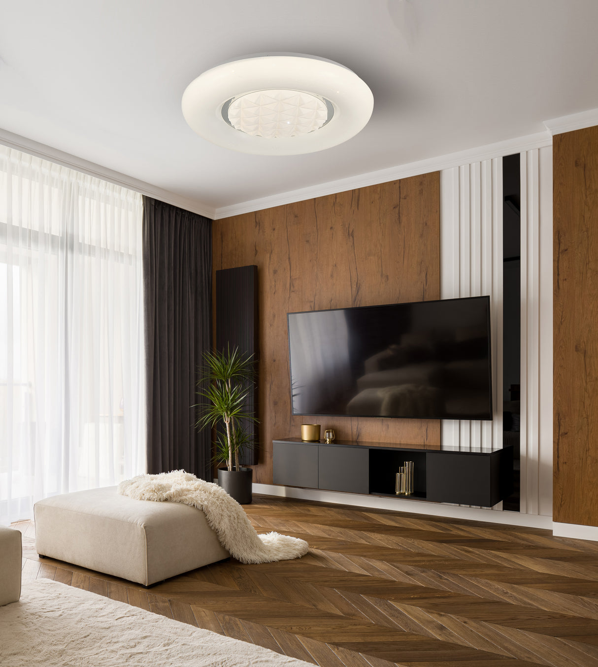 צמוד תקרה חגית לד CCT+ שלט Φ40| Φ50| לבן