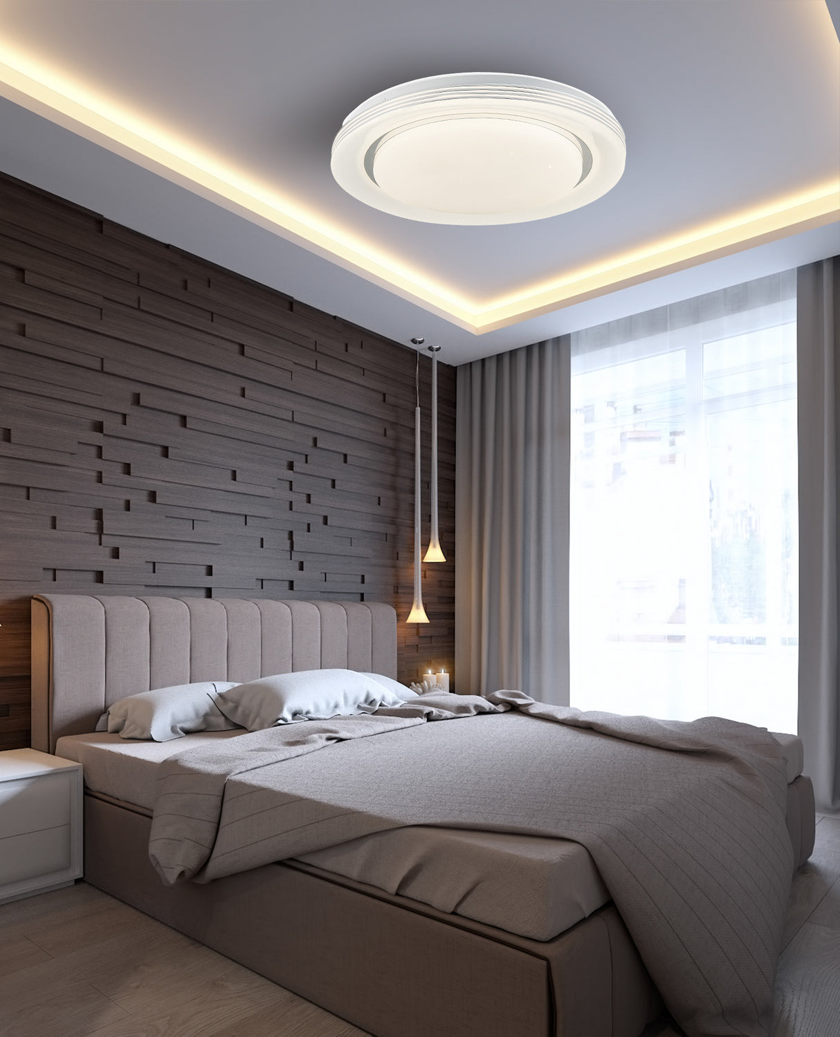 צמוד תקרה לידור לד CCT+ שלט Φ40| Φ50| לבן