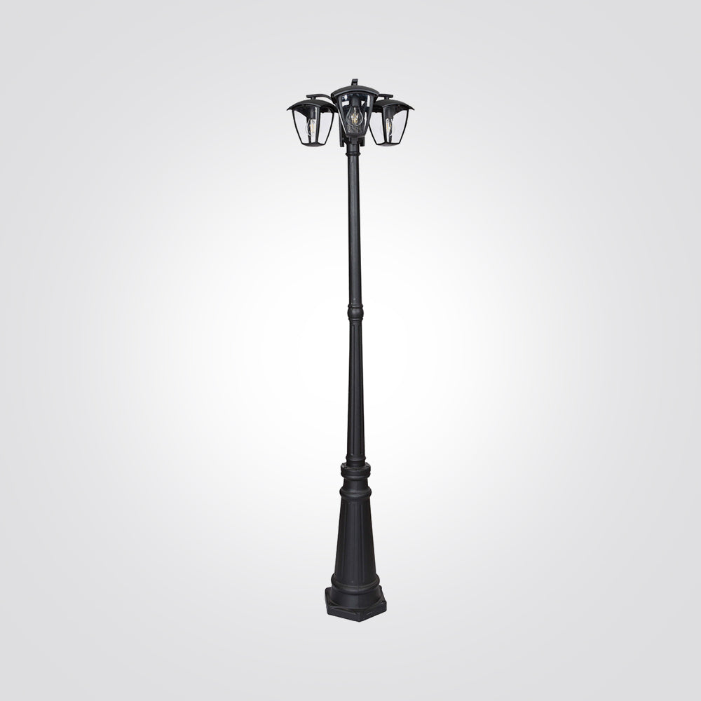 עמוד תאורה חוץ לגינה שלישיה נועם| שחור| 200 ס"מ