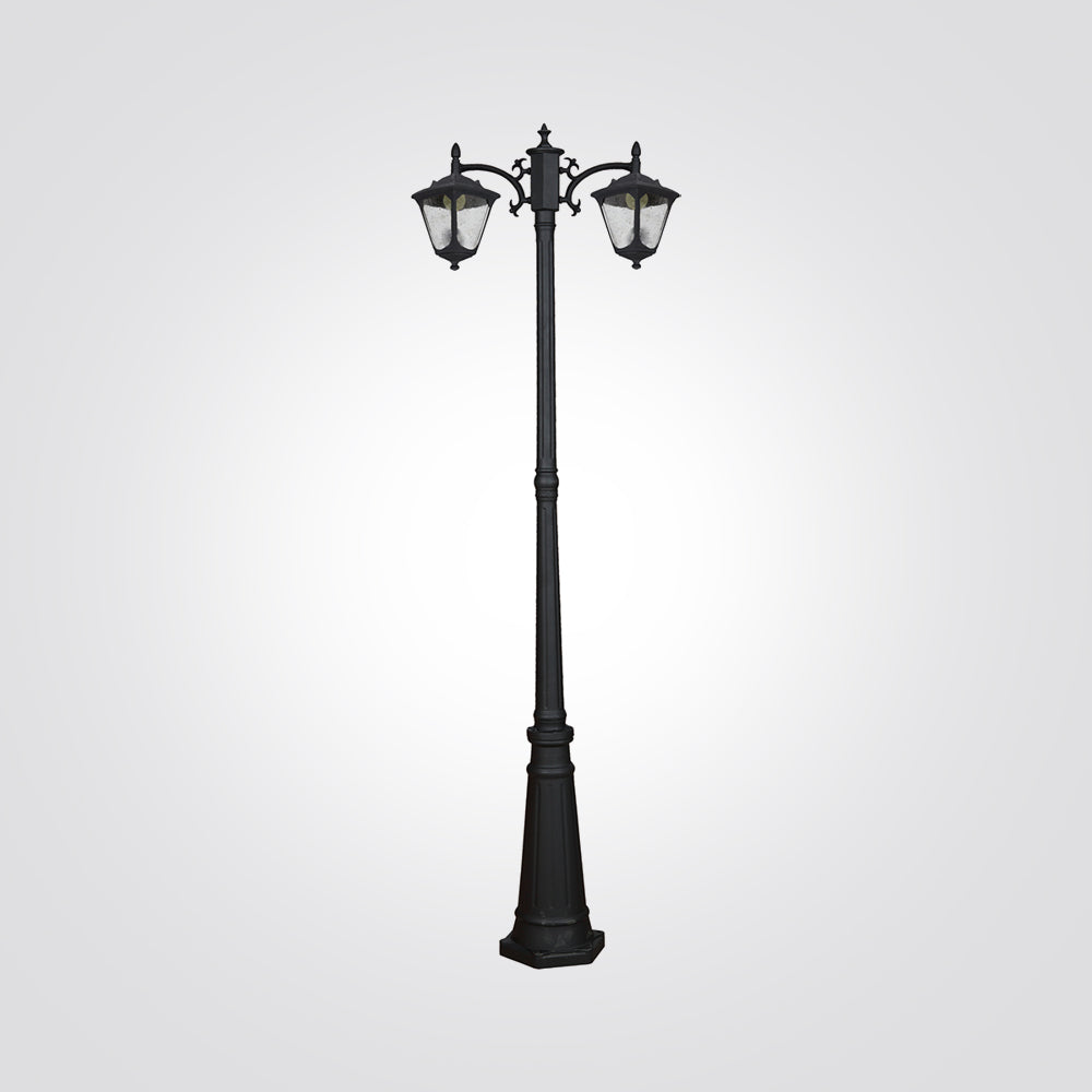 עמוד תאורה חוץ לגינה זוגי ניר| שחור| 200 ס"מ