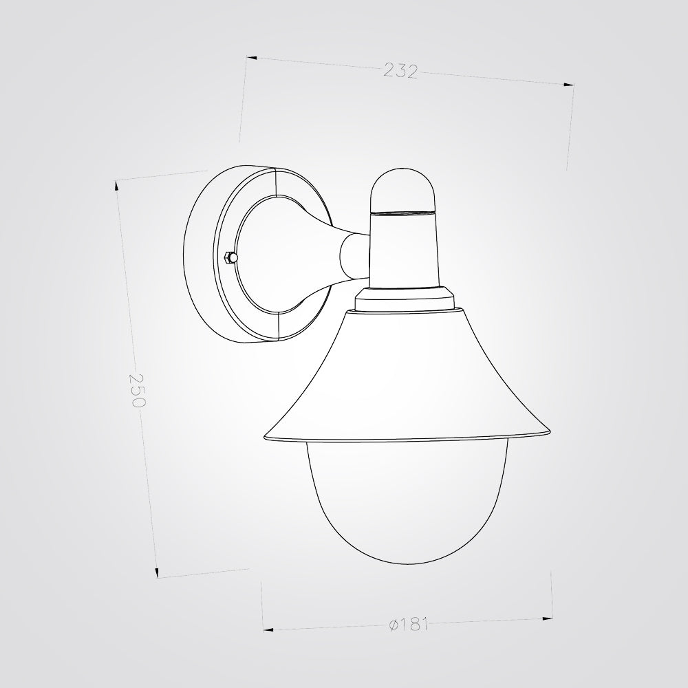 מנורת קיר גינה חוץ הודו| לבן