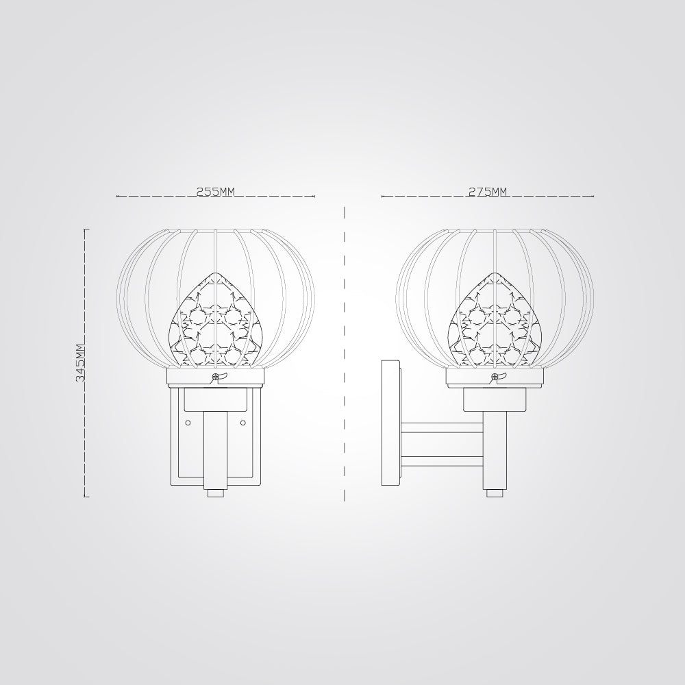 מנורת קיר גינה חוץ רינב| דגם A